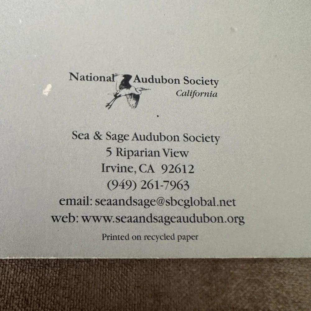 Birds Of The San Joaquin Wildlife Sanctuary Kahane Audubon Gray Illus Pamphlet